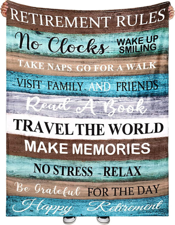 Retirement Gifts for Men Women Blanket, Retired Teacher Flannel Soft Fleece Nurse Blankets & Throws Gift Camping Throw Bed Police Coworker - Image 2