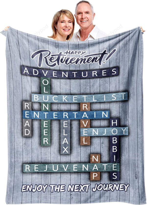 Retirement Gifts for Men Women, Happy Retirement Throw Blanket 50x60, Gifts for Retired Dad Mom Coworker Friends Nurse Teacher Doctor - Image 2