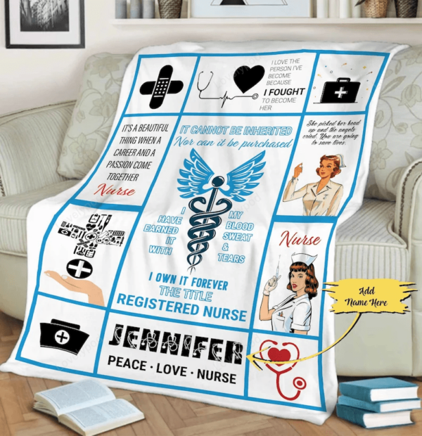 Customized Registered Nurse Blanket, Registered Nurse Nurse Day Gift Custom Gift For Nurse, Personalized Blanket For Nurse - Image 2