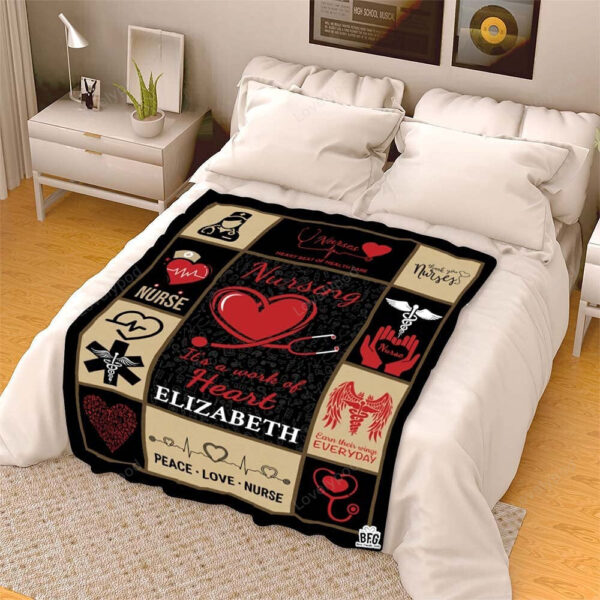 Best Family Gifts Its A Work of Heart, Customized Nurse Blanket, Medical Professionals Technicians Staff - Image 5