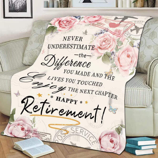 Retirement Gifts for Women, Retirement Blankets for Female Mom Wife Grandma Nurses Friends Coworkers - Image 3