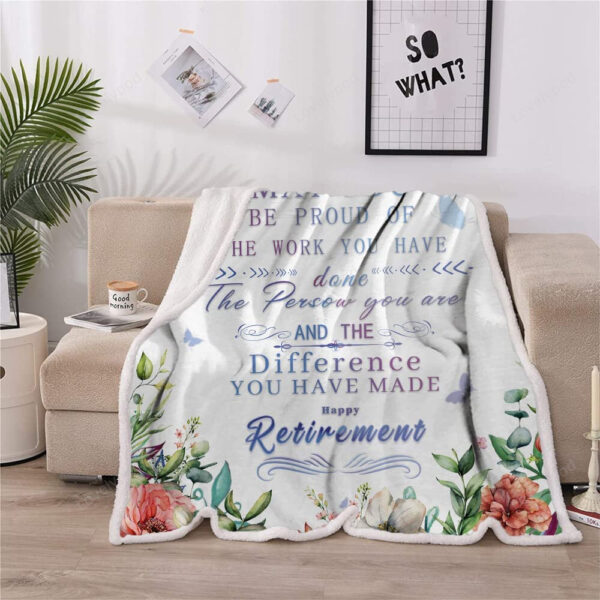 Retirement Gifts for Women Throw Blanket, Happy Retirement Gifts for Teachers Nurses Mom Grandma Friend, Gifts for Coworkers - Image 4