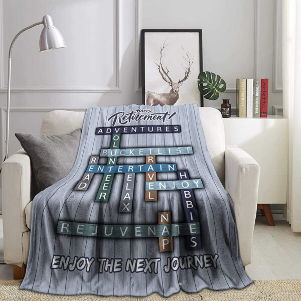 Retirement Gifts for Men Women, Happy Retirement Throw Blanket 50x60, Gifts for Retired Dad Mom Coworker Friends Nurse Teacher Doctor - Image 4