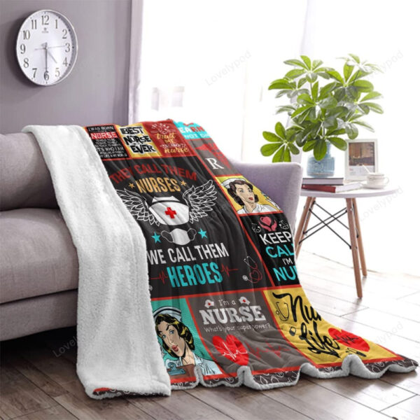 Nurse Blanket Super Soft Sherpa Throw Blankets for Couch Sofa Bed Gifts for Nurses Women Fluffy Warm Blanket - Image 5