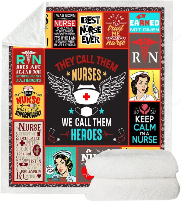 Nurse Blanket Super Soft Sherpa Throw Blankets for Couch Sofa Bed Gifts for Nurses Women Fluffy Warm Blanket - Image 6