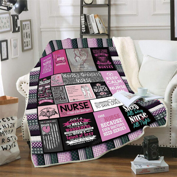 Gifts for Women Nurses, Ultra Soft Nurse Theme Blanket Microfiber Plush Sherpa Blanket