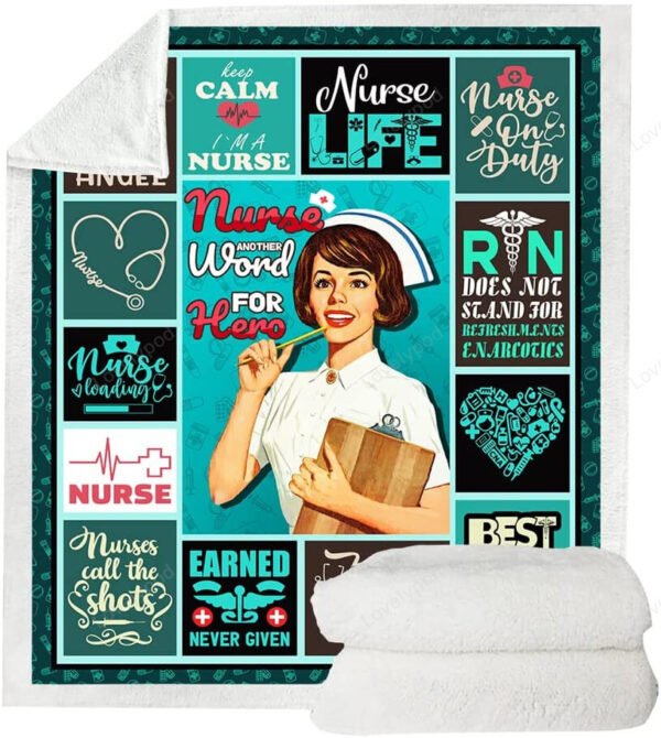 Nurse Gifts Nurses Week Gifts Throw Blanket, Nurse Gifts for Women,School Nurse Gifts,Soft Fluffy Sherpa Warm Throw Blankets for Bed