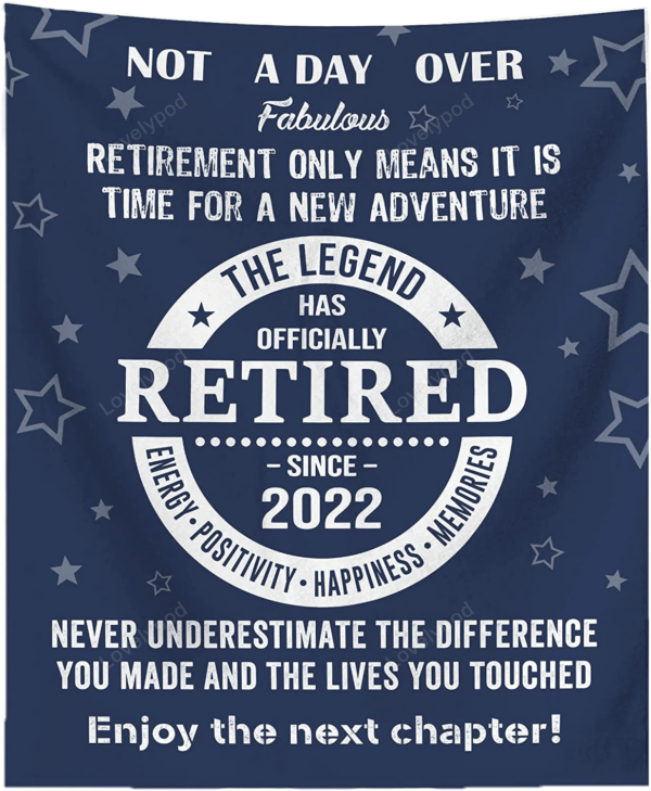 Retirement Gifts for Women Men 2022  - Best Retirement Gift Throw Blanket for Nurse, Police, Teacher, Coworker, Boss, Dad, Mom - Image 2