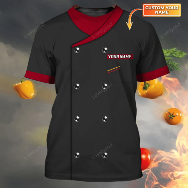 Cusstom name Chef Cook 3D Shirt, Chef apparel, Chef Lover Shirt, Master Chef Shirts - Image 4