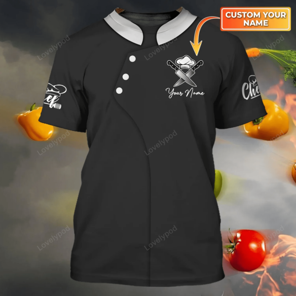 Cusstom name Chef Cook 3D Shirt, Chef apparel, Chef Lover Shirt, Master Chef Shirts - Image 5