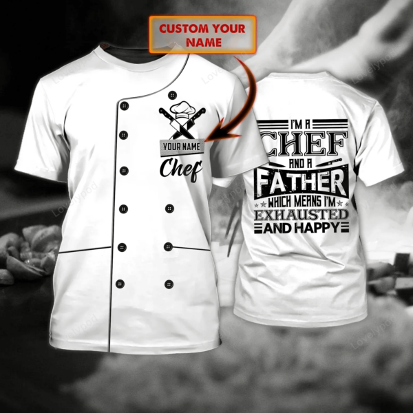 Personalized Chef 3D all over printed, Men's Chef Apparel, Chef Wear Cook Shirts, Chef Uniform - Image 5