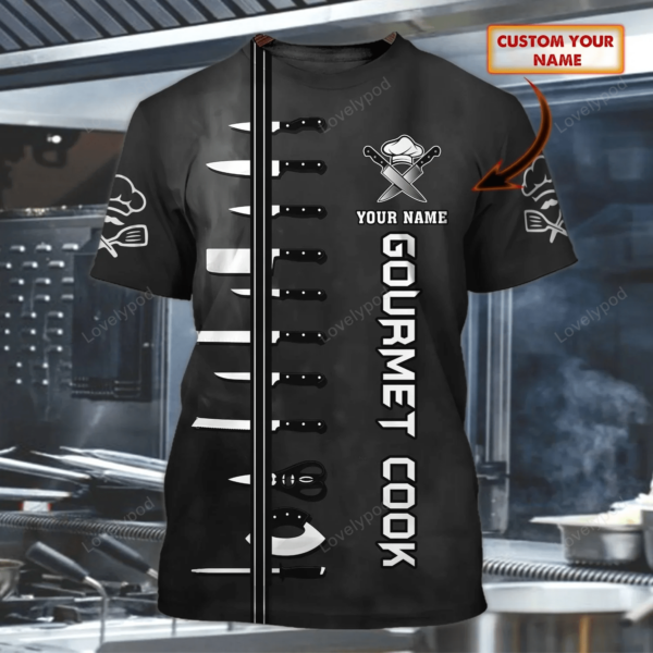 Cusstom name Chef Cook 3D Shirt, Chef apparel, Chef Lover Shirt, Master Chef Shirts - Image 6