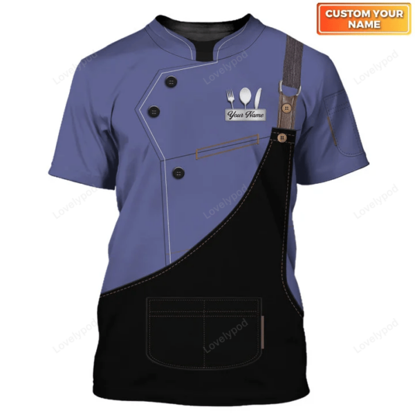 Chef Knife Personalized T-Shirt Black & Orange Cook Tee Shirts - Image 5