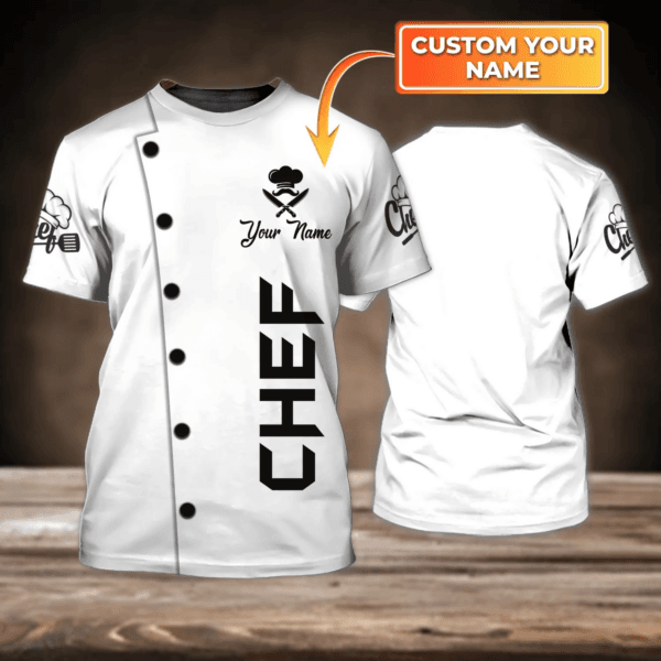 Chef Personalized Name 3D Tshirt, Cooking Shirt, Chef Birthday gift, Chef Present