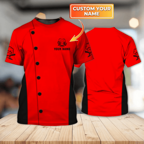 Chef Personalized Name 3D Tshirt, Bitrhday gift for chef