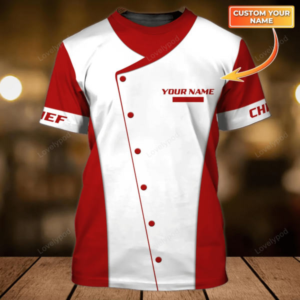 Chef 3D shirt for Men, Men's Chef Apparel, Chef Uniform, Gift for master chef - Image 4