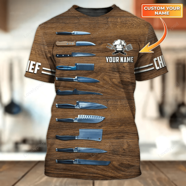 Chef 3D shirt for Men, Men's Chef Apparel, Chef Uniform, Gift for master chef - Image 5