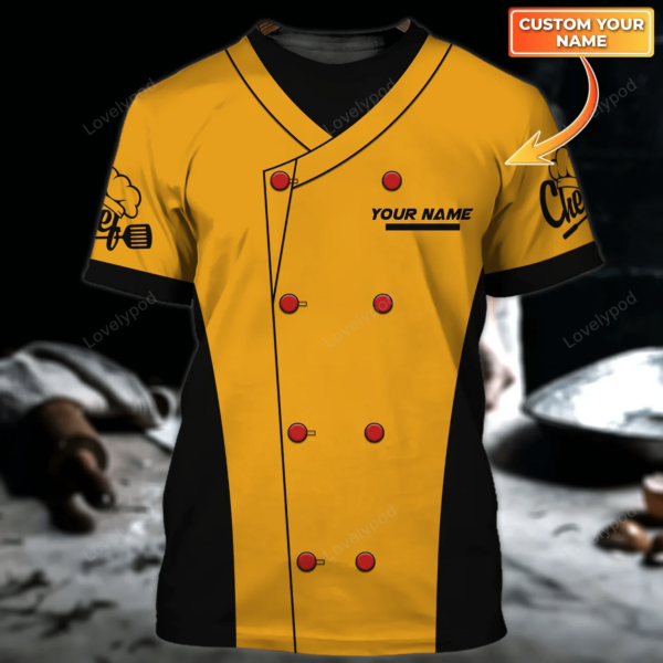 Chef 3D shirt for Men, Men's Chef Apparel, Chef Uniform, Gift for master chef - Image 6