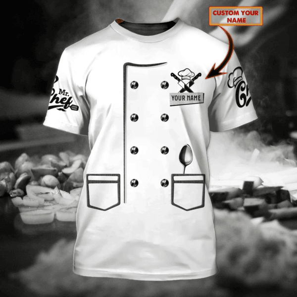 Personalized name Master Chef 3D Shirt for men, Custom Cooking TShirts, Gift For Master Chef - Image 3