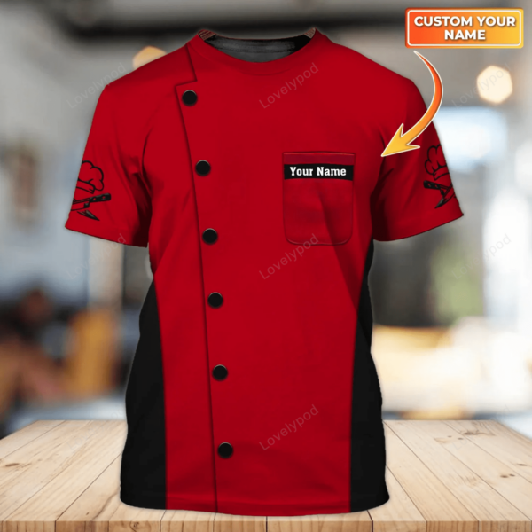 Personalized Name Chef, Cook 3D all over printed, gift for Chef