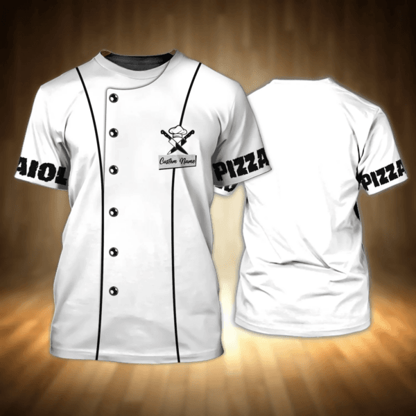 Pizzaiolo Personalized Name 3D Tshirt, Christmas gift for Chef