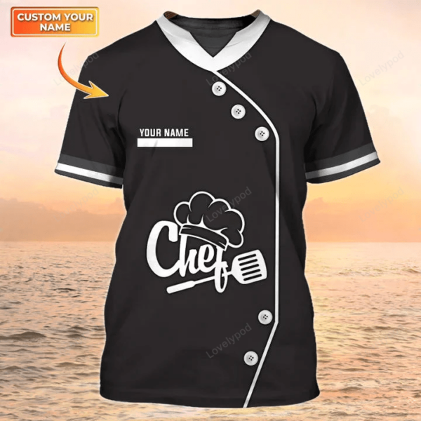 Chef Clothing, Chef Uniform Custom Chef 3D Shirt, Gift for Master chef