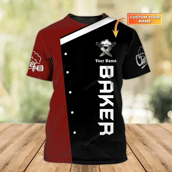 Culinary artist Personalized Name 3D T-shirt, Custom Chef Cook Gift - Image 2