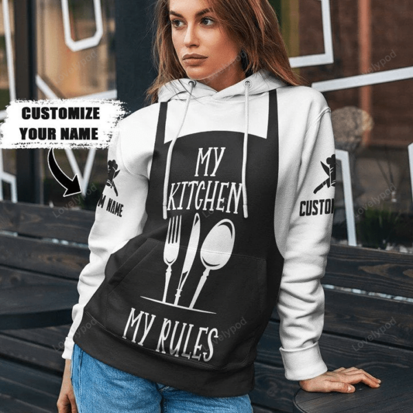 3D Chef Rules Custom Name T-shirt Hoodie Apparel, Custom Chef Cook Gift - Image 2