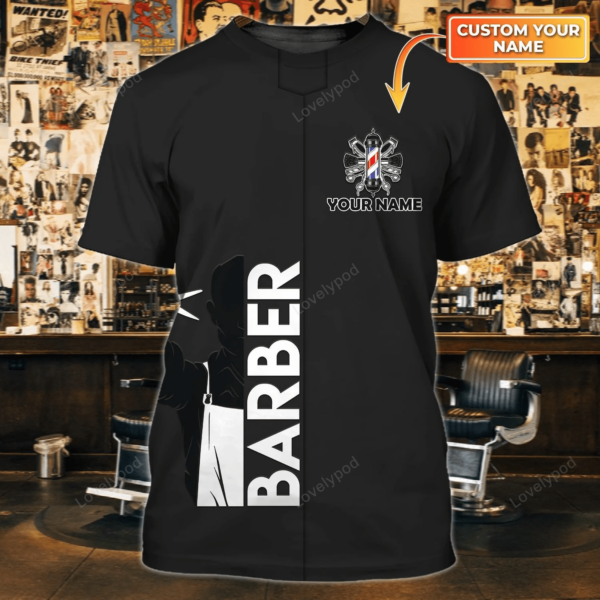 Personalized Barber Shirt, Custom 3D Tshirt For Barber Man, Unisex 3D All Over Printed Shirt For New Barber Shop