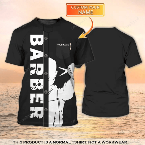 Personalized 3D All Over Print Barber Shirt, Barber Clothing Barber Apparel, Barber Gifts - Image 2