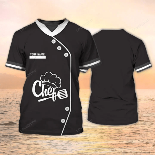 Chef Clothing, Chef Uniform Custom Chef 3D Shirt, Gift for Master chef - Image 2