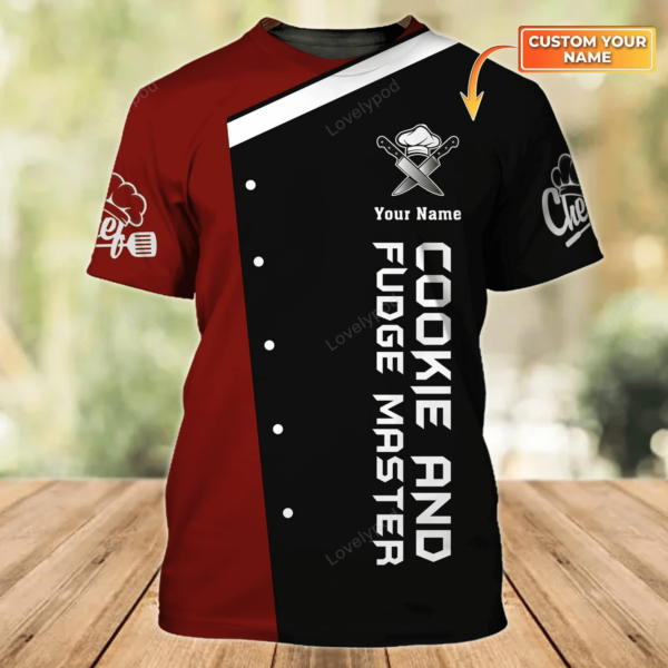 Culinary artist Personalized Name 3D T-shirt, Custom Chef Cook Gift - Image 3