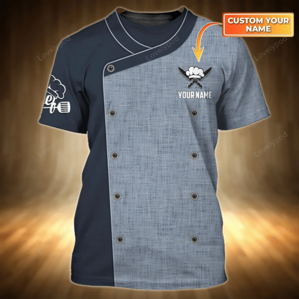 Custom Name 3D Chef Apparel, Chef T Shirt All Over Print, Chef Clothing For Men Women