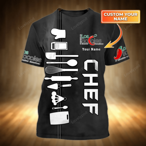 Culinary artist Personalized Name 3D T-shirt, Custom Chef Cook Gift - Image 4