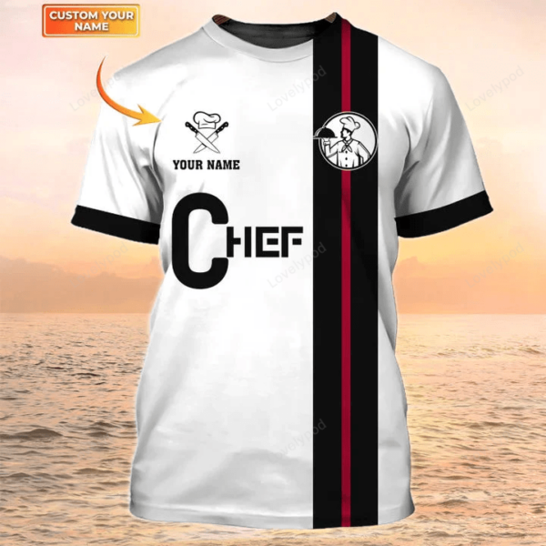 Personalized Name Chef 3D T Shirt Chef Shirt, Cook Chef Uniform Special Chef Design - Image 4