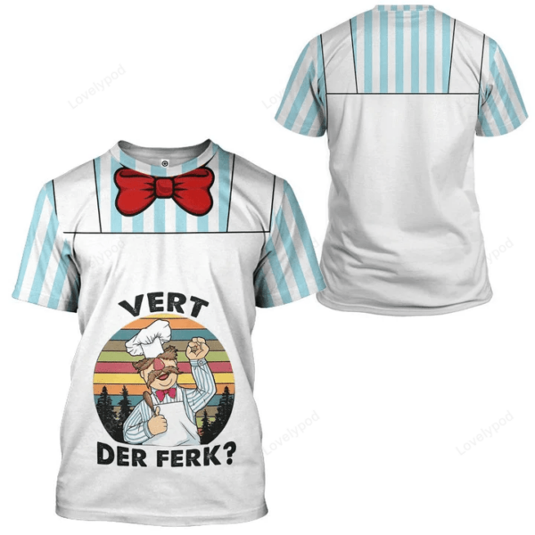 3D Swedish Chef vert der ferk Custom Name T-shirt Hoodie Apparel, Custom Chef Cook Gift