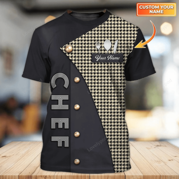 Personalized Chef 3D all over printed , Chef Black T-Shirt For Men