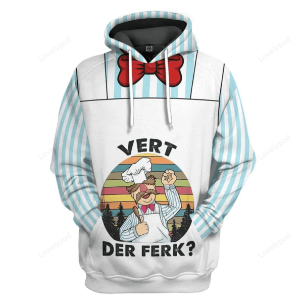 3D Swedish Chef vert der ferk Custom Name T-shirt Hoodie Apparel, Custom Chef Cook Gift - Image 2