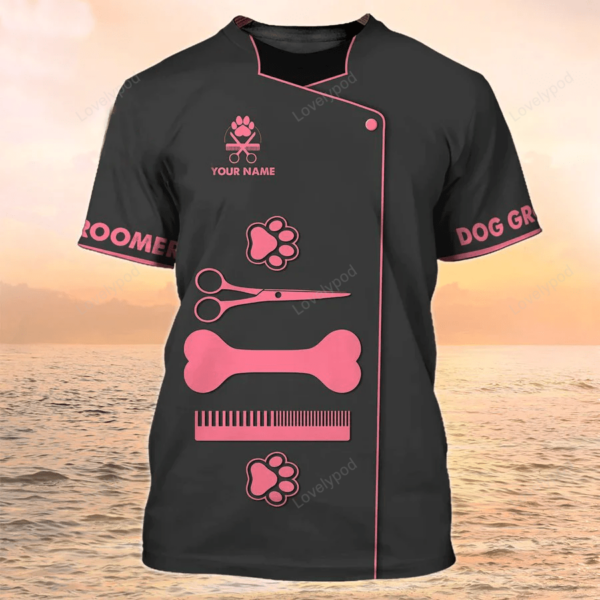 Dog Groomer Tools Shirt Groomer Pesonalized 3D Shirt Grooming Apparel - Image 2