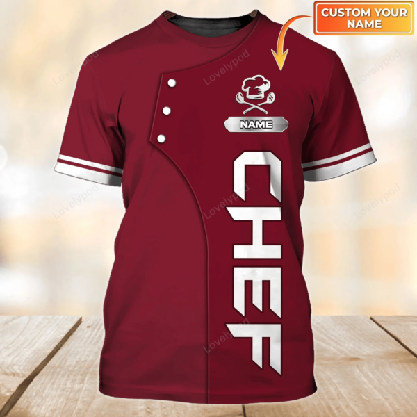 Personalized Master chef 3D printed Shirt, Cheft Shirt, Gift for chef lover - Image 3