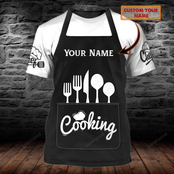 Personalized Chef 3D all over printed , Chef Black T-Shirt For Men - Image 2