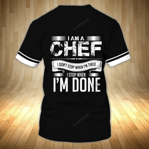 Personalized 3D Print Master Chef T Shirt Men Women, Unisex Kitchen Basic Cook Shirt - Image 3