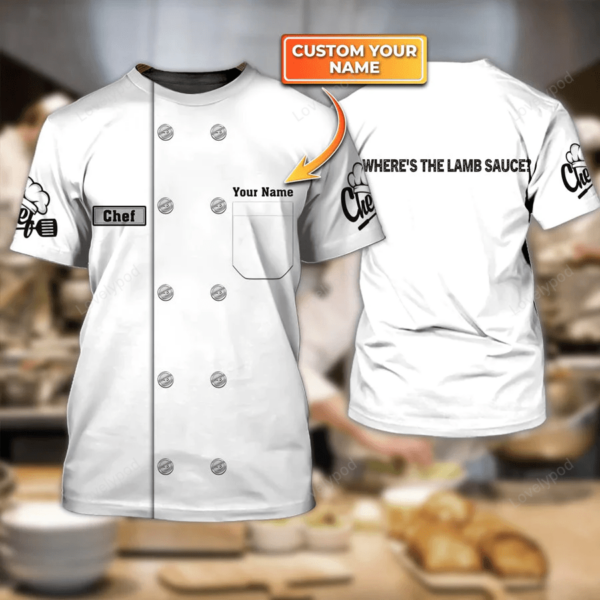 Sushi on the go, Chef 3D all over printed , 3D chef T-shirt, Gift for Chef - Image 6