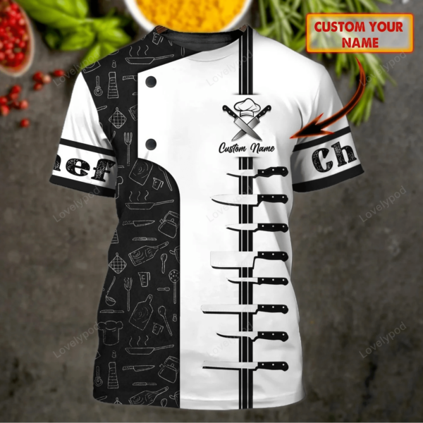 Personalized Master chef 3D printed Shirt, Cheft Shirt, Gift for chef lover - Image 5