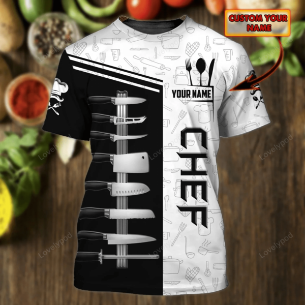 Personalized Master chef 3D printed Shirt, Cheft Shirt, Gift for chef lover - Image 6