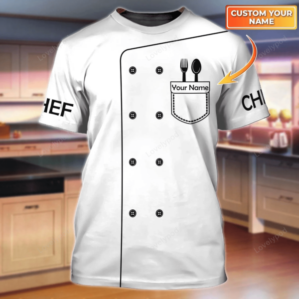 Chef, Personalized Name 3D All Over printed , Chef Cooking Lover - Image 6