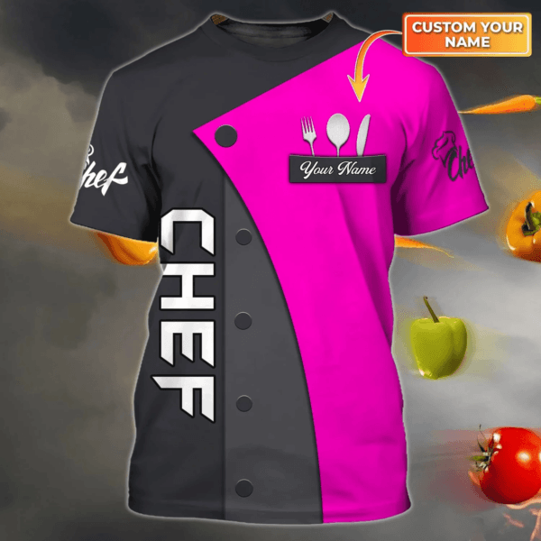 Gift for Chef, Master Chef Personalized Name 3D Tshirt , Chef 3D Shirt, Cook lovers gift - Image 7