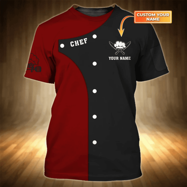 Chef Personalized Name 3D Tshirt, Gift For Cooks Restaurant