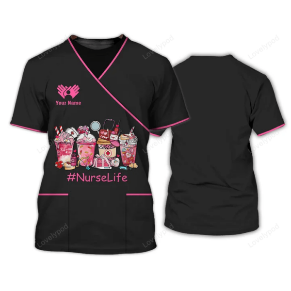 NurseLife Tee Shirt, Medical Scrubs Clothing Custom Nurse Tshirt