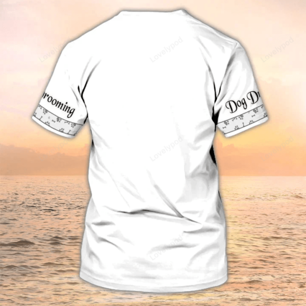 Personalized Name Pet Groomer Shirt, Pets Grooming Uniform White Pet Salon 3D Tshirt - Image 2